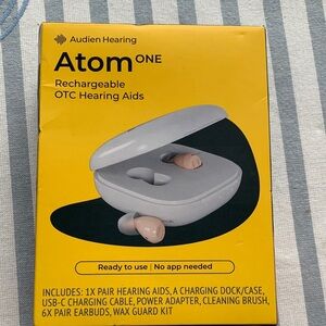 Audien Hearing Atom ONE Rechargeable OTC Hearing Aids - Beige